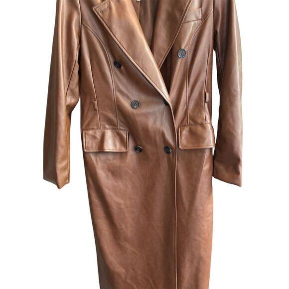 Avec Les Filles Women's Double-Breasted Brown Trench Coat Size S - Picture 1 of 13
